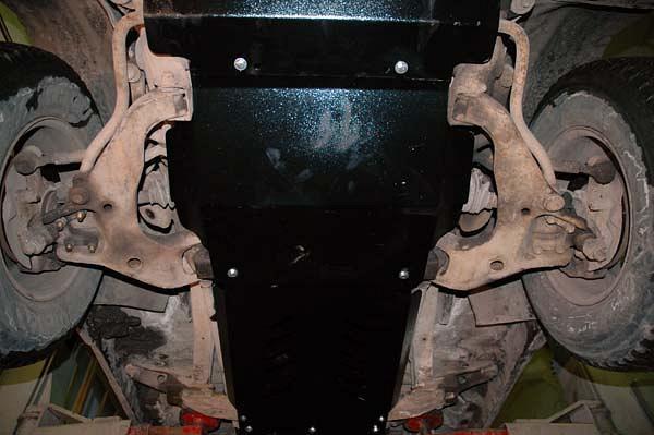 Защита картера и радиатора для MITSUBISHI Pajero I  1982 - 1991, V-2,6; 2,3TD; 2,5TD, Sheriff, сталь 2,5 мм, арт. 14.1100