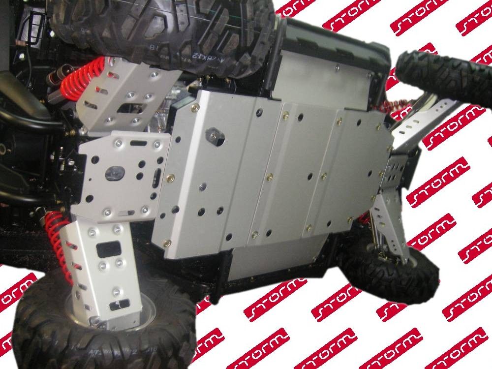 Защита днища для POLARIS RZR S 800 2008-14, алюминий 4 мм, STORM, арт. 1718