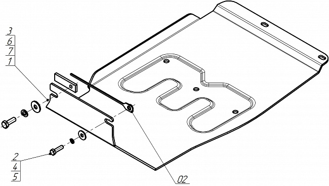 Защита алюминиевая Мотодор (Задний электромотор), 4 мм,  Li L6  2024- арт. 349905