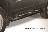 Защита порогов d76 с проступями черная Chevrolet Niva (2009-2020) , Slitkoff, арт. CHN10-006B