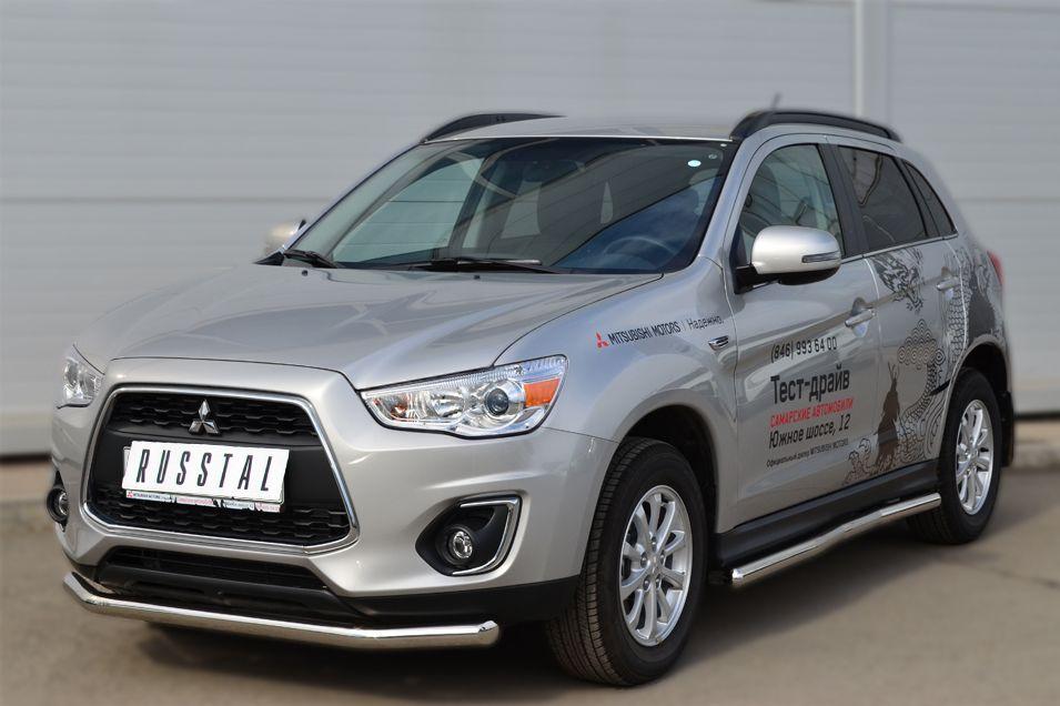 Пороги труба d57 вариант 3 для Mitsubishi ASX 2013, Slitkoff MAST-0013243