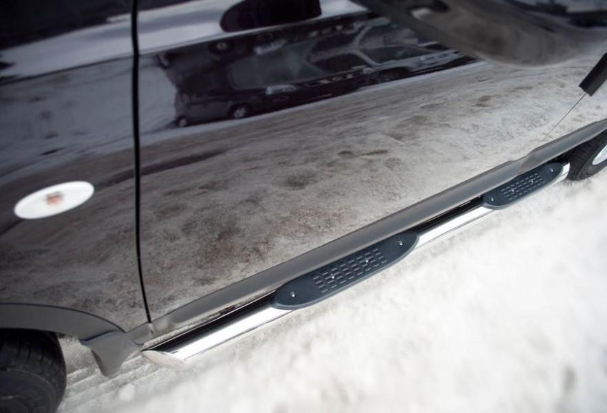 Пороги труба d76 с накладками вариант 1 для Nissan Qashqai 2010, Slitkoff QNT-0007721