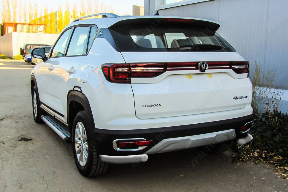 Уголки d57 серебристые Changan CS35Plus (2018-2023) , Slitkoff, арт. CHANCS35P-009S