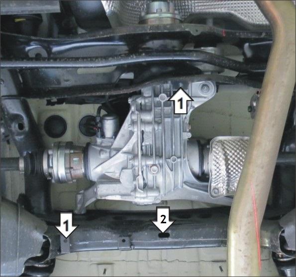 Защита стальная Мотодор (Задний дифференциал), 2 мм, Сталь для Audi Q5 2017- арт. 00144