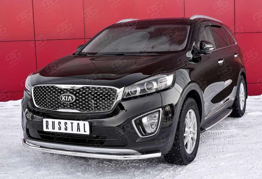 Защита переднего бампера d42 KIA Sorento Prime CRDI 2015, Slitkoff KSPZ-002208