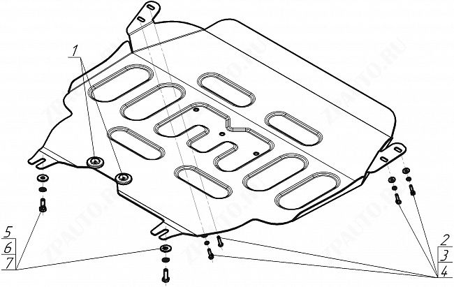 Защита стальная Мотодор (Двигатель, Коробка переключения передач), 2 мм, сталь для Haval Jolion 2021- арт. 73101