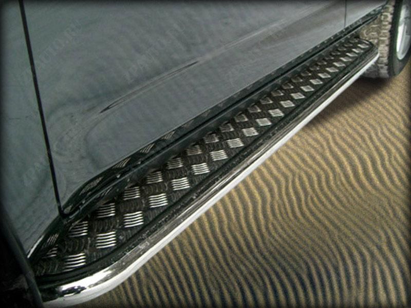 Пороги с накладным листом d53 для Toyota RAV4 2005-2009, TRAV.06.41, Россия