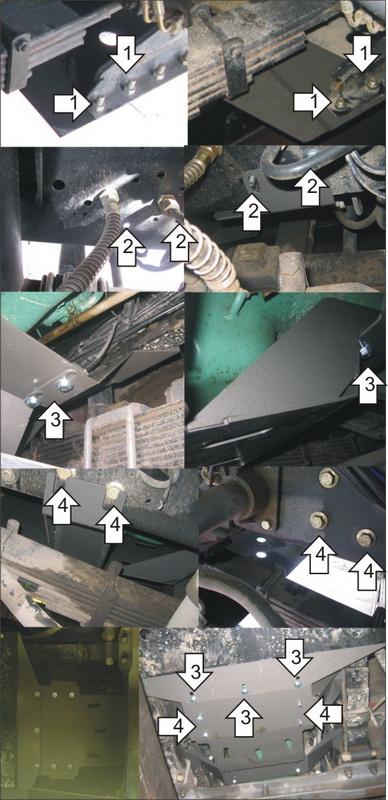 Защиты Грузовые Motodor (Двигатель), 4 мм, Сталь для FAW 6x4 2008- арт. 23901
