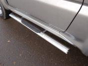 Пороги овальные с накладкой 75х42 мм для автомобиля Suzuki Jimny 2012-, TCC Тюнинг SUZJIM16-22
