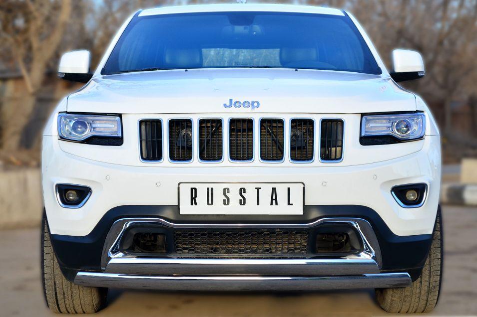 Защита переднего бампера d75х42/75х42 для Jeep Grand Cherokee 2013, Slitkoff JGCZ-001527