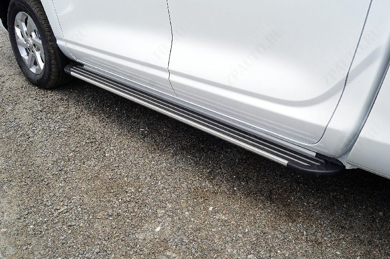 Пороги алюминиевые "Slim Line Silver" 1920 мм Changan Hunter Plus 2.0 4WD 2023 арт. CHANHUNPL23-25S