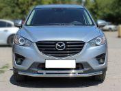 Защита переднего бампера d-53+43 c подгибами для Mazda CX-5 2015, Технотек MCX515_1