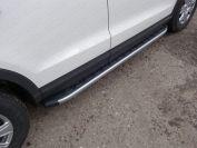 Пороги алюминиевые с пластиковой накладкой (карбон серебро) 1720 мм для автомобиля Audi Q3 2011- TCC Тюнинг арт. AUDIQ315-01SL