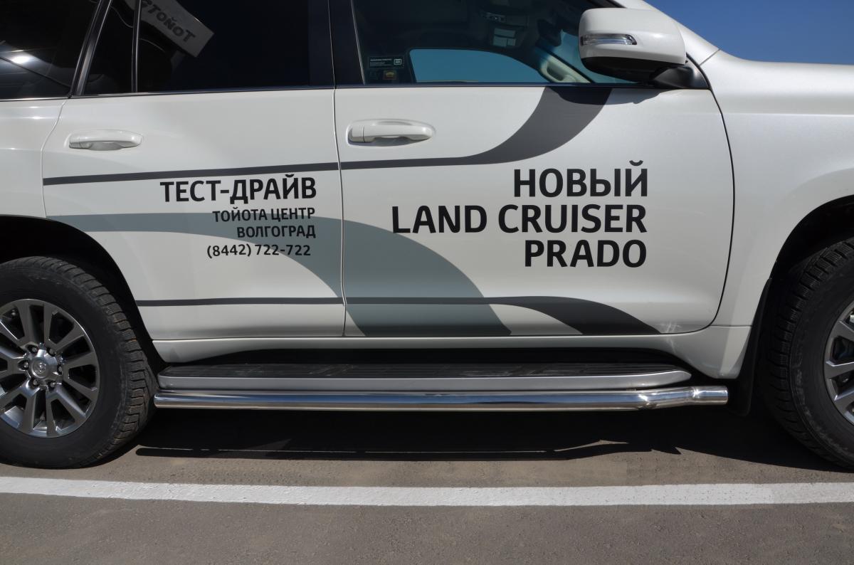 Защита штатного порога для автомобиля TOYOTA Land Cruiser 150 Prado арт. ТLСP150.10.30-3, Россия TLCP150.10.30-3