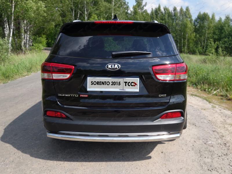 Защита задняя (длинная) 60,3 мм для Sorento Prime III 2015 (Киа Соренто Прайм 3 2015-), ТСС KIASOR15-17, TCC Тюнинг