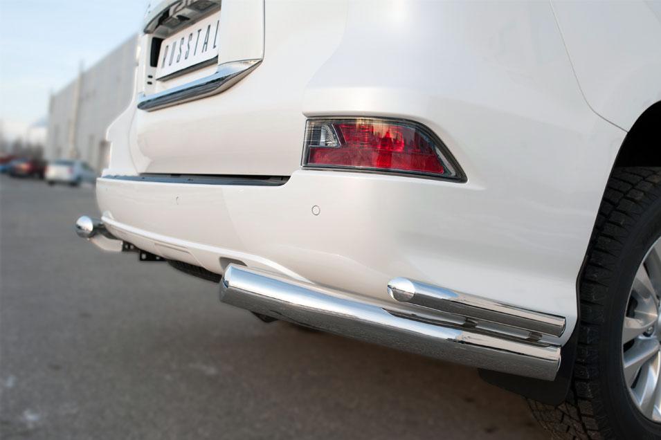 Защита заднего бампера уголки d76/42 для Lexus GX 460 2014, Руссталь LGXZ-001854