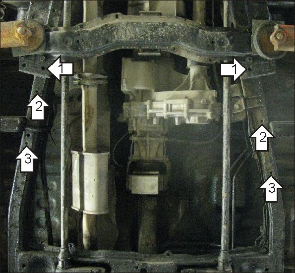 Защита стальная Мотодор (Раздаточная коробка), 3 мм, Сталь для Mitsubishi L 200 2004-2006 арт. 11332