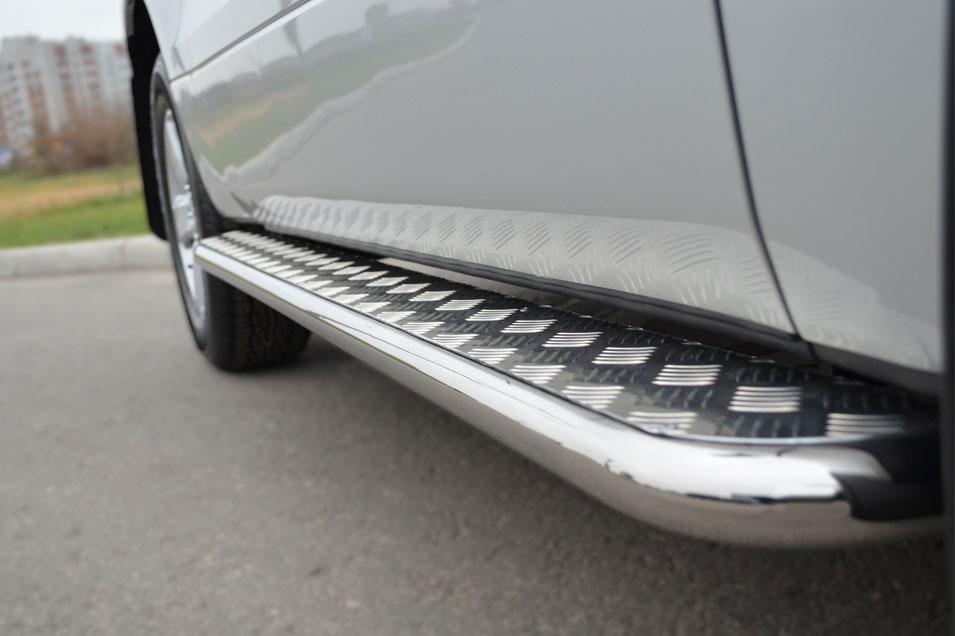 Пороги труба d42 с листом для Suzuki Grand Vitara 3d 2012, Slitkoff SV3L-001110