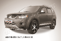 Защита переднего бампера d57 Mitsubishi Outlander XL (2005-2009) Black Edition, Slitkoff, арт. MXL007BE