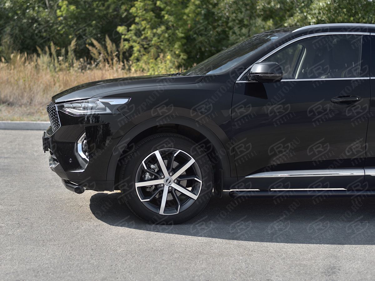 HAVAL F7X 1.5 4WD 2019-2022 Защита переднего бампера d57 секции black HF7XZ-003835CH