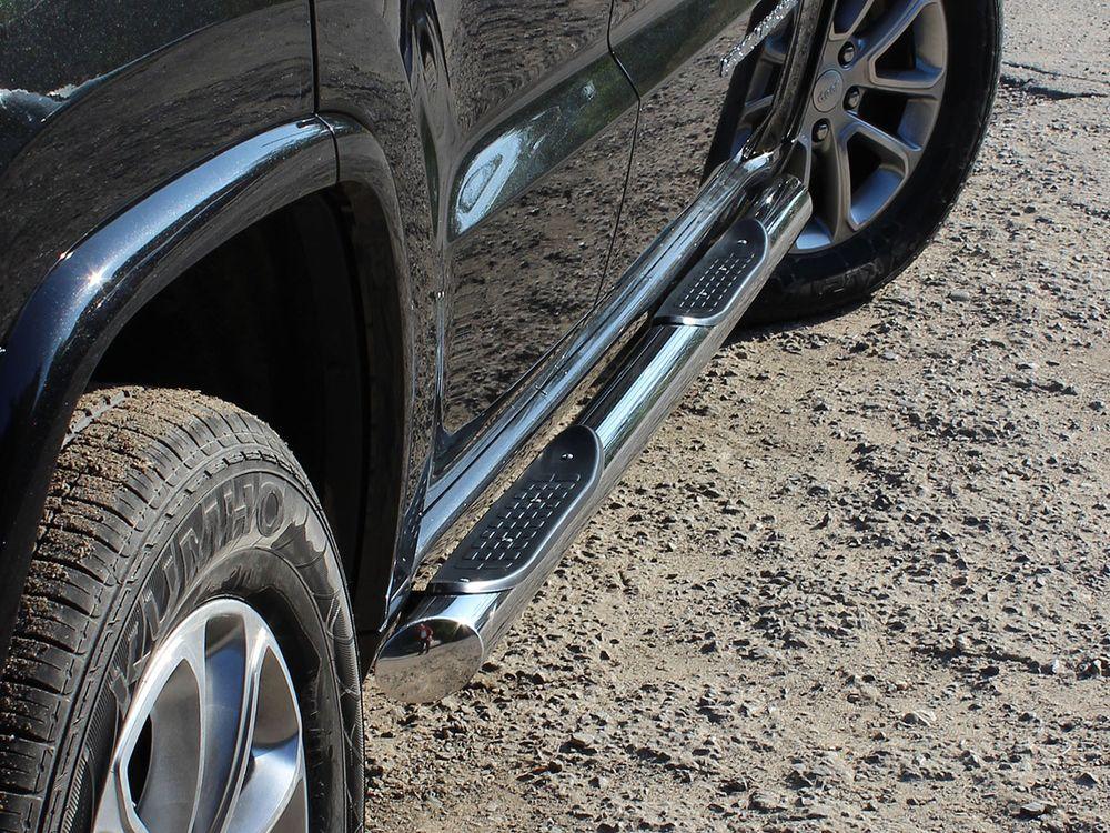 Пороги d-76 степ (с проступью) для Jeep Grand Cherokee 2013 (WK2), Технотек JGC14_2.2