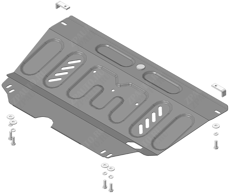 Защита стальная Мотодор (Двигатель, Коробка переключения передач), 2 мм,  Peugeot 207   2006-2012 арт. 71603