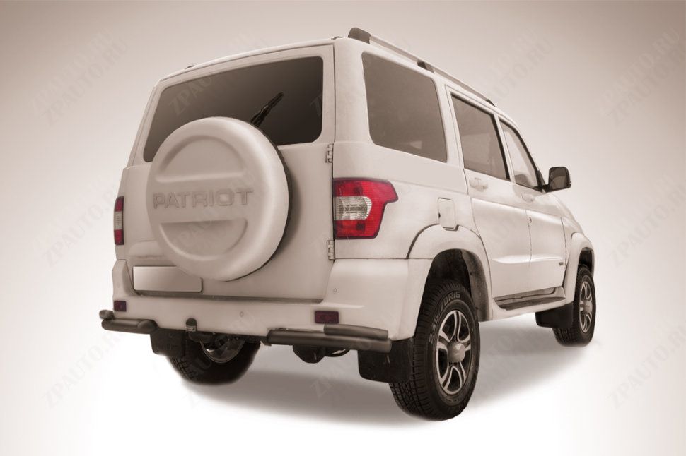 Уголки d76+d42 двойные черные Uaz Patriot (2014-2023) , Slitkoff, арт. UP14-006B