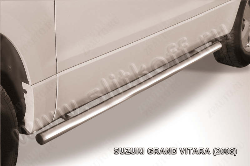 Защита порогов d57 труба Suzuki Grand Vitara 3 doors (2008-2012) Black Edition, Slitkoff, арт. SGV3D08011BE