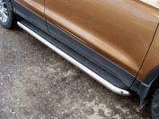 Пороги с площадкой (нерж. лист) 60,3 мм для автомобиля Ford Kuga 2013-2016, TCC Тюнинг FORKUG13-13