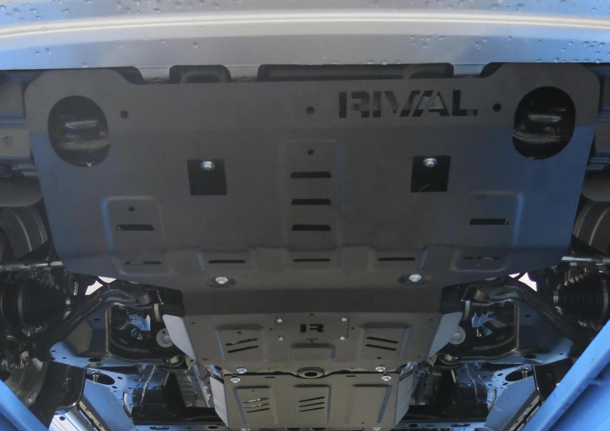 Защита радиатора и картера Rival для Toyota Fortuner II 4WD 2017-2020 2020-н.в., сталь 3 мм, с крепежом, штампованная, 2111.5710.1.3