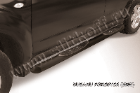 Защита порогов d76 с проступями черная Subaru Forester (2007-2013) , Slitkoff, арт. SF014B