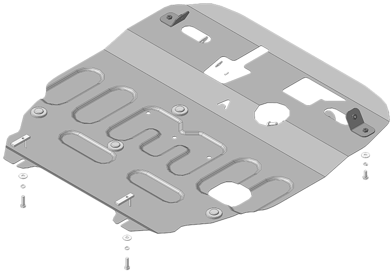 Защита АвтоСтандарт (Двигатель, Коробка переключения передач), 1, сталь для Peugeot 4008  2012-2017 арт.51337