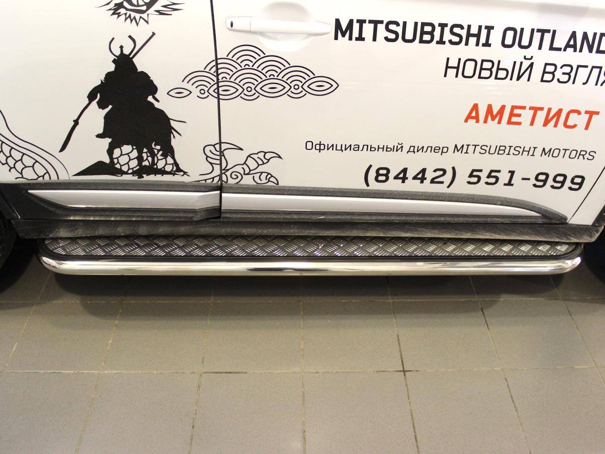 Пороги лист d-53 для автомобиля Mitsubishi Outlender 2015-2018г.в., Технотек, арт. MOU15_2