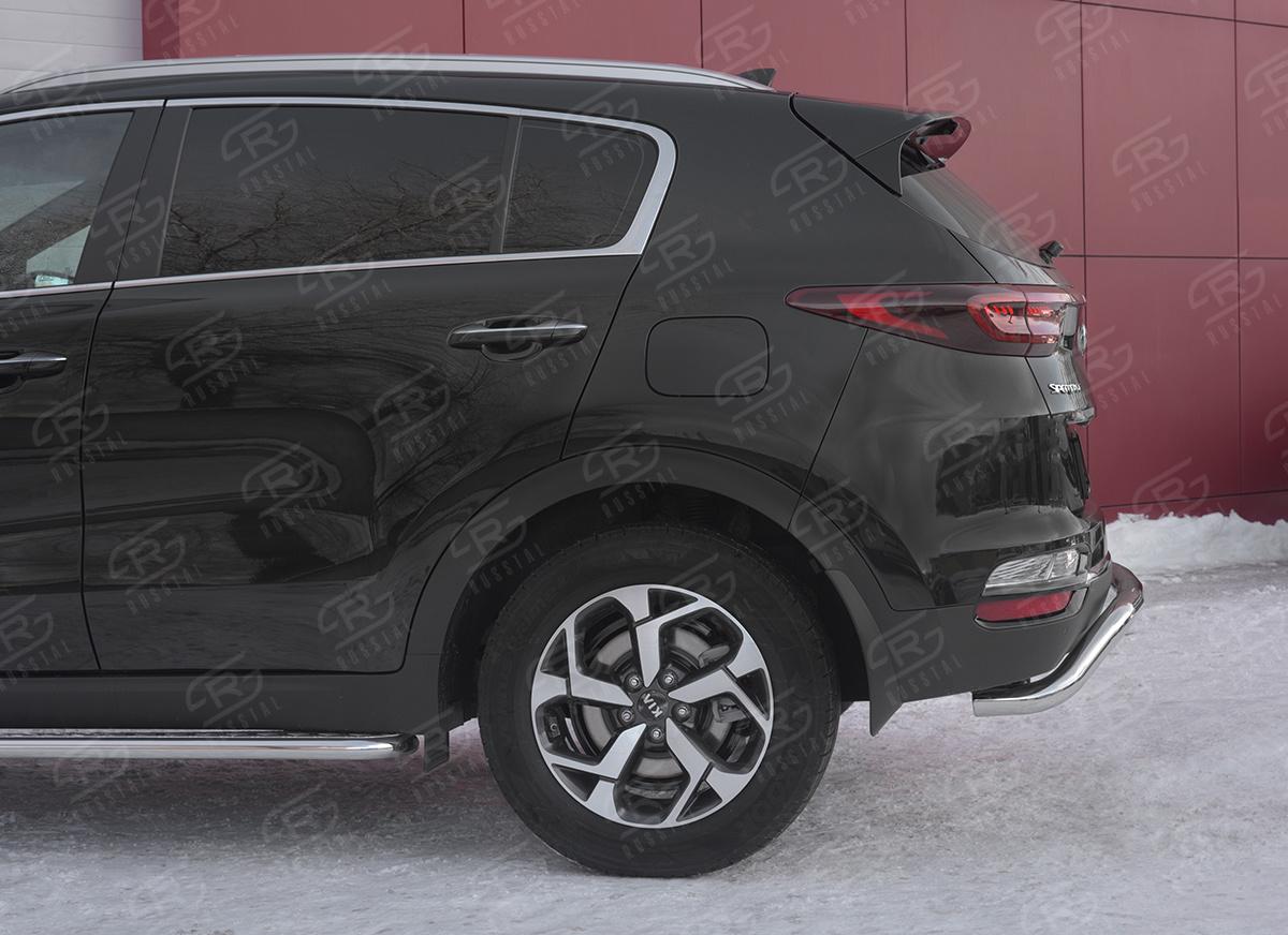 Защита заднего бампера d57 волна под машину KSZ-003194 для автомобиля KIA SPORTAGE 2018-, Slitkoff