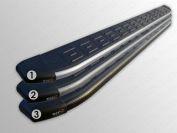 Пороги алюминиевые с пластиковой накладкой (карбон серебро) 1720 мм для автомобиля Nissan X-Trail (T31) 2011-2015, TCC Тюнинг NISXTR11-12SL