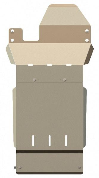 Защита КПП и РК для LAND  ROVER Defender 90/110  2004 - 2016, V-2,5 D, Sheriff, алюминий 5 мм, арт. 04.0841