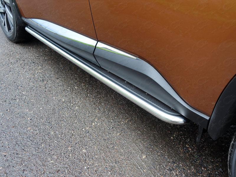 Пороги с площадкой (нерж. лист) 42,4 мм для автомобиля Nissan Murano 2016-, TCC Тюнинг NISMUR16-14