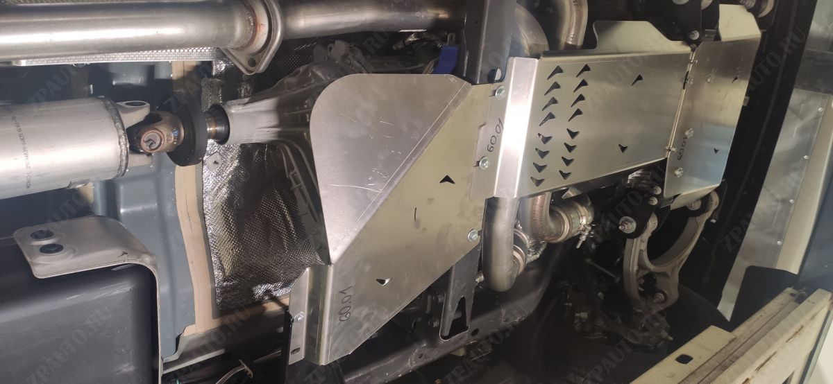 60.01ABC Защита картера ДВС, КПП и РК DODGE RAM 1500 (2018-), все кроме V-3.6 их 3-х час (Алюминий 4 мм)