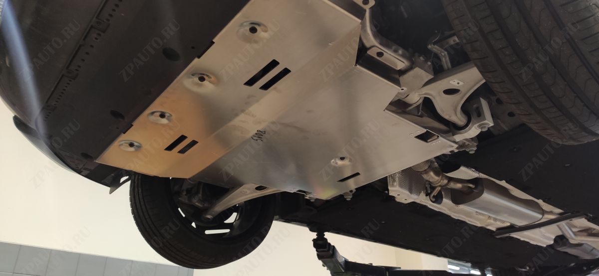 56.08ABC Защита картера двигателя и КПП HONGQI H6 (2023-) / HONGQI H5 (2023-) (Алюминий 4мм)