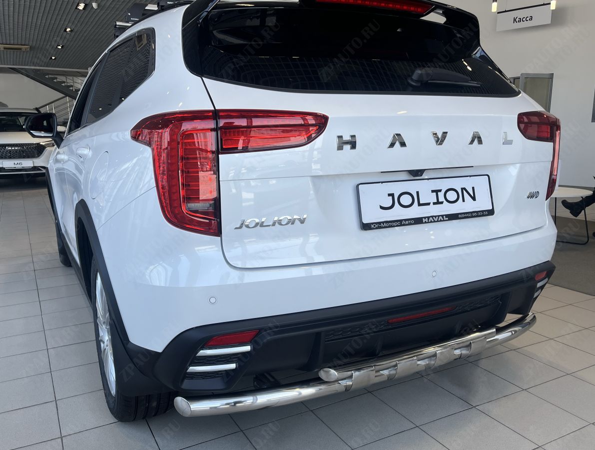 Защита заднего бампера двойная с перемычками для автомобиля Haval Jolion 2024 арт. HVJ.24.25