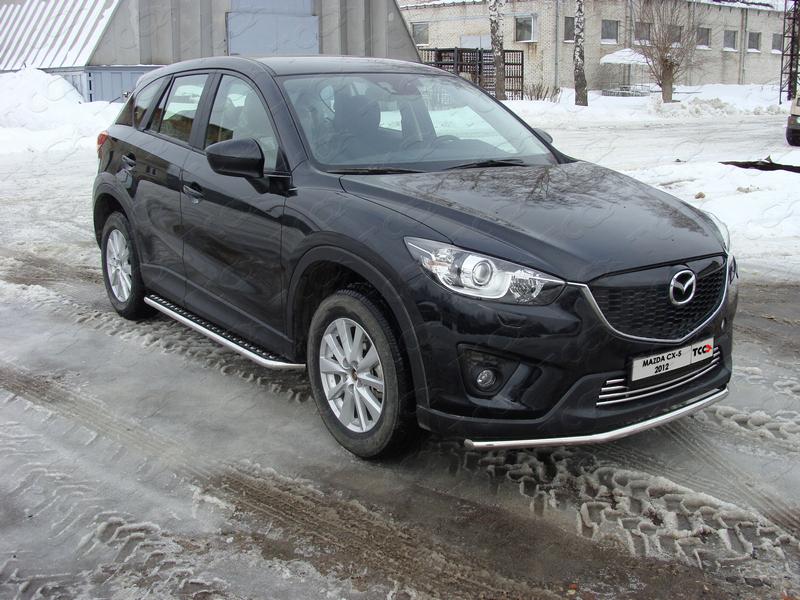 Защита передняя нижняя 42,4 мм для автомобиля Mazda CX-5 2012-2015, TCC Тюнинг MAZCX512-01