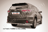 Защита заднего бампера d57+d42 двойная длинная Toyota Highlander (2014-2016) , Slitkoff, арт. THI14-014