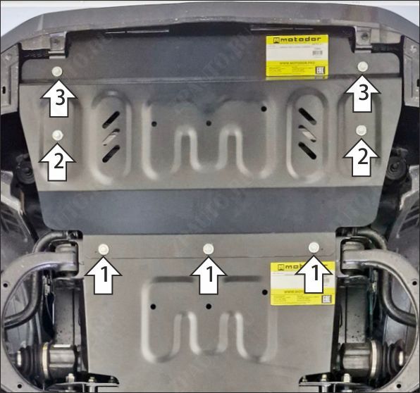 Защита стальная Мотодор (Радиатор), 2 мм,  KGM Rexton  2023- арт. 72804
