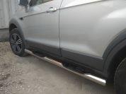 Пороги труба с проступью для автомобиля Chevrolet Captiva 2013 арт. CVC.12.93, Россия