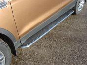 Пороги с площадкой (нерж. лист) 42,4 мм для автомобиля Ford Kuga 2016-, TCC Тюнинг FORKUG17-23