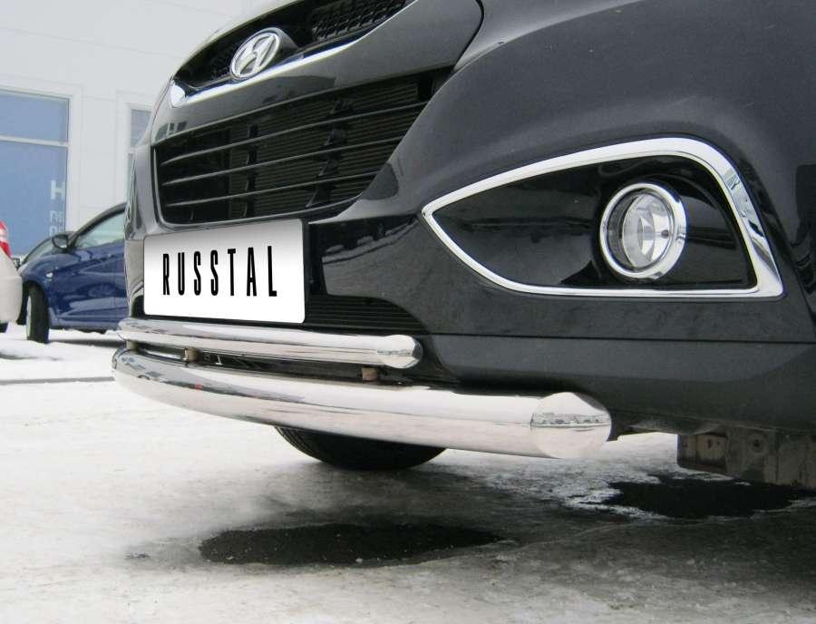 Защита переднего бампера d76/42 для Hyundai ix35, Руссталь HIZ-000178