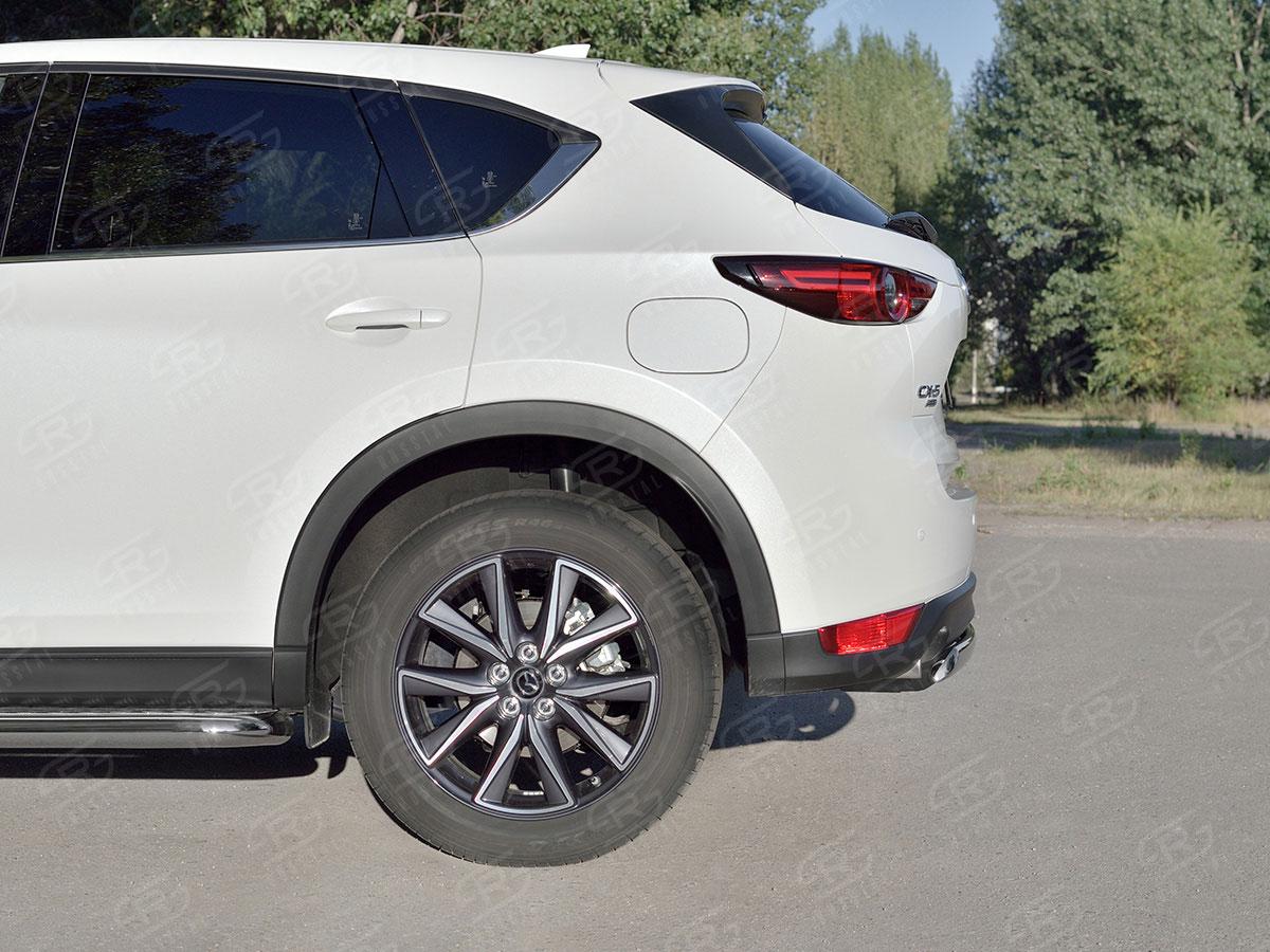 Защита заднего бампера d75х42 на Mazda CX-5 2017, Slitkoff M5Z-002801