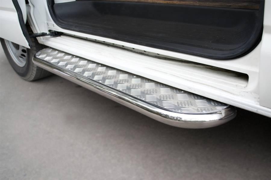 Пороги труба d42 с листом для Volkswagen Transporter kasten 2003, Slitkoff VTRL-000605