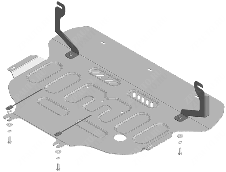 Защита алюминиевая Мотодор (Двигатель, Коробка переключения передач), 4 мм,  Geely Atlas  2024- арт. 344201