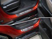 Накладки на пороги (лист шлифованный надпись Santa Fe) 4шт для автомобиля Hyundai Santa Fe (TM) 2018-